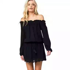 Roxy dress off the shoulder mini coverup boho beach vacation vibes sz sm